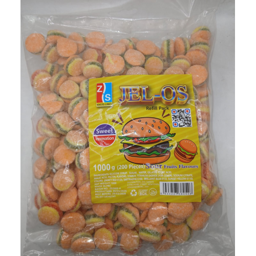 JEL-OS BURGERS SOUR 1KG JEL-OS BURGERS SOUR 1KG